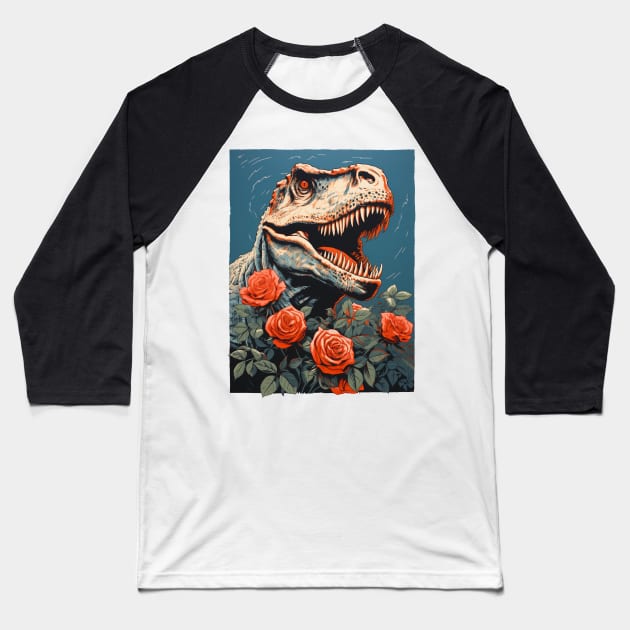 Romantic Dino Baseball T-Shirt by pandas doing stuff